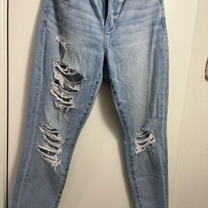 American Eagle Outfitters Blue Jeggings Jeans Distressed Casual